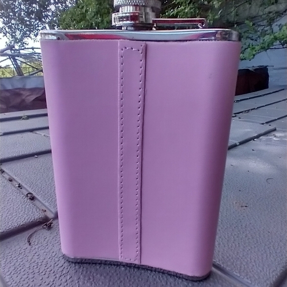 Drinking flask stainless steel 8oz. Pink peace si - Picture 2 of 4
